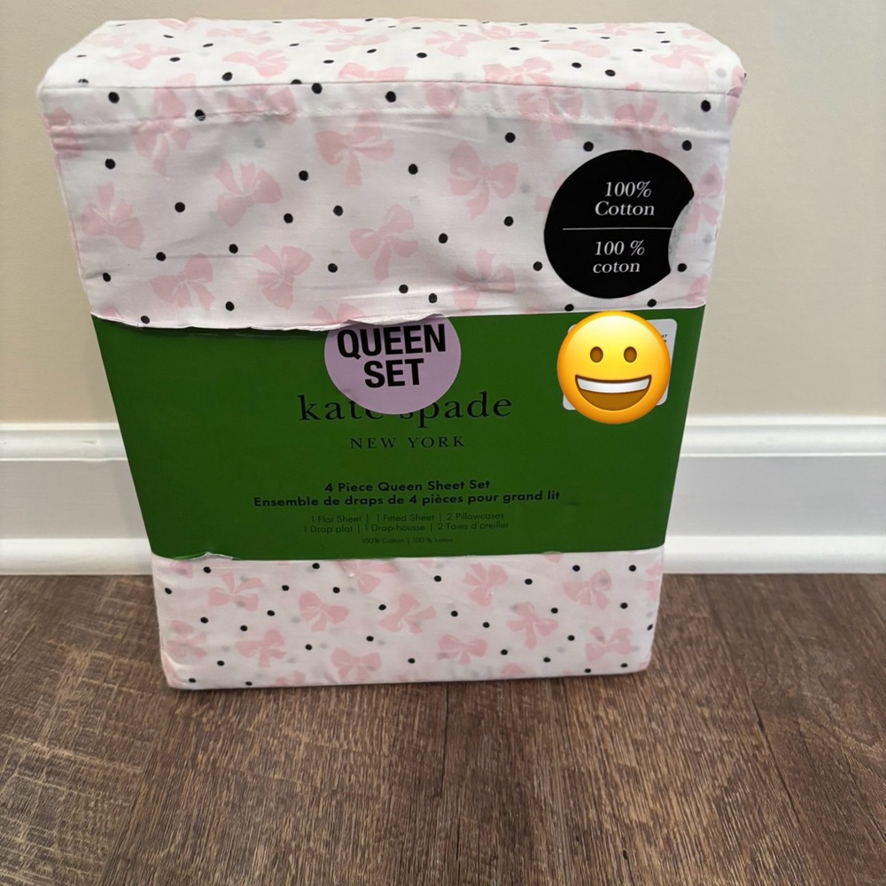 Kate Spade Pink Bow Queen Sheet Set